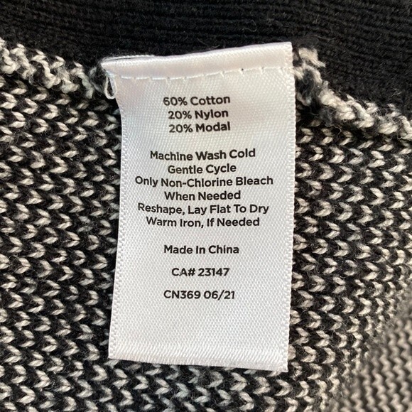 Talbots Drawstring Funnel Neck Pullover Sweater Top Checkered Long Sleeve Sz M - Picture 10 of 16